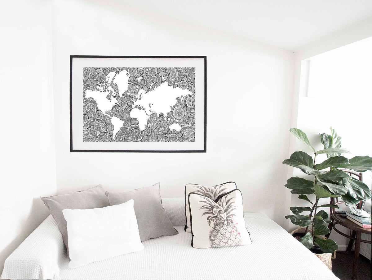 World Wall Mapwall World Map With Capitals